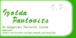 izolda pavlovits business card
